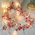 thumbnail image 1 of 20 LED Christmas Garland Lights String, 7ft Pinecone Red Berry Jingle Bell Fairy String Lights with Battery Operated, for Christmas Decor Fireplace Door Tree Patio Garden Indoor Outdoor, 1 of 7
