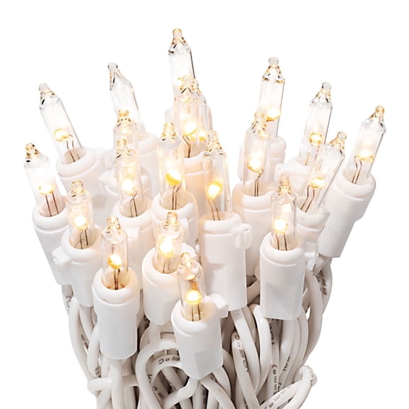 612 Vermont 20 LED Clear Christmas Lights on White Wire Cord, UL Approved For Indoor and Outdoor Use, 4.75 of Lighted Length, 6.1 Total Length (Pack of 2)