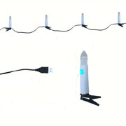 20 LED Flameless Taper Candles Lights with Removable Clips, USB Powered Christmas Tree Candles for Indoor Hanging And Party, Birthday, Easter, Holiday Decoration