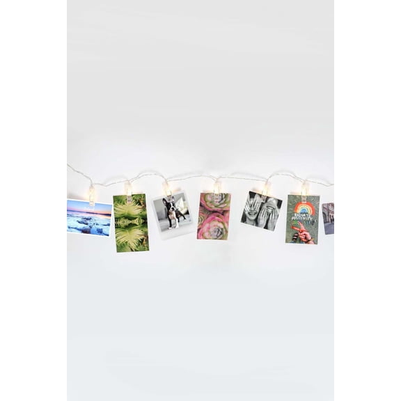 20 LED Large Photo Clip Clear Cable Lights - Plug in