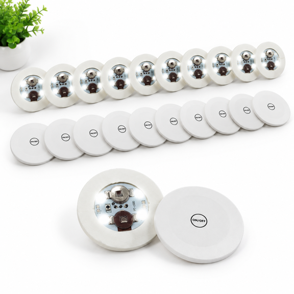 20 LED Light Up Coasters, Cool White, Bottle Glorifier Stickers for Drinks