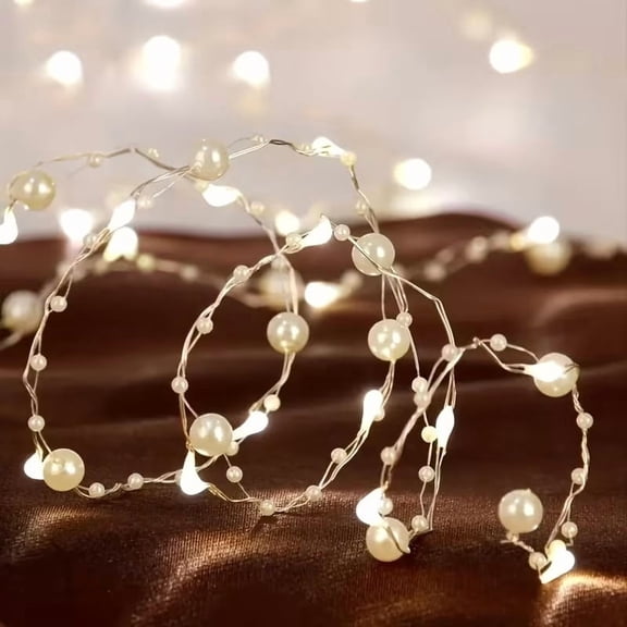 20 LED Pearl String Lights - 6.56ft Warm White Fairy Lights for Home Decor