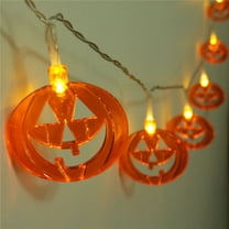 20-LED Pumpkin String Lights - 10FT Battery-Operated Halloween Garland with 8 Flashing Modes (Orange)