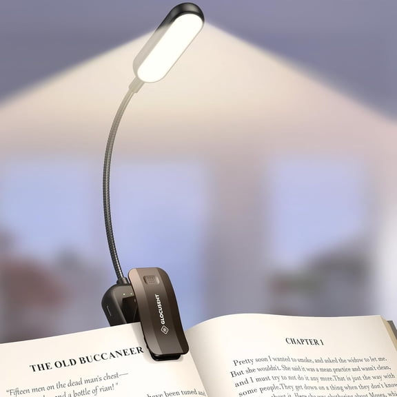 20 LED Rding Lights for Books in Bed, Eye Caring Light, 5 Colors & Brightness 3100LM Dimmable, 1200mAh Rechargble Book Light to 90H, Lightweight Clip on Lovers