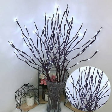 20 LED Tree Branch Led Fairy Lights, Battery Powered Decor Decorative Lights Willow Twig Branch Lights for Home Decoration 5 Colors - 30 Inches