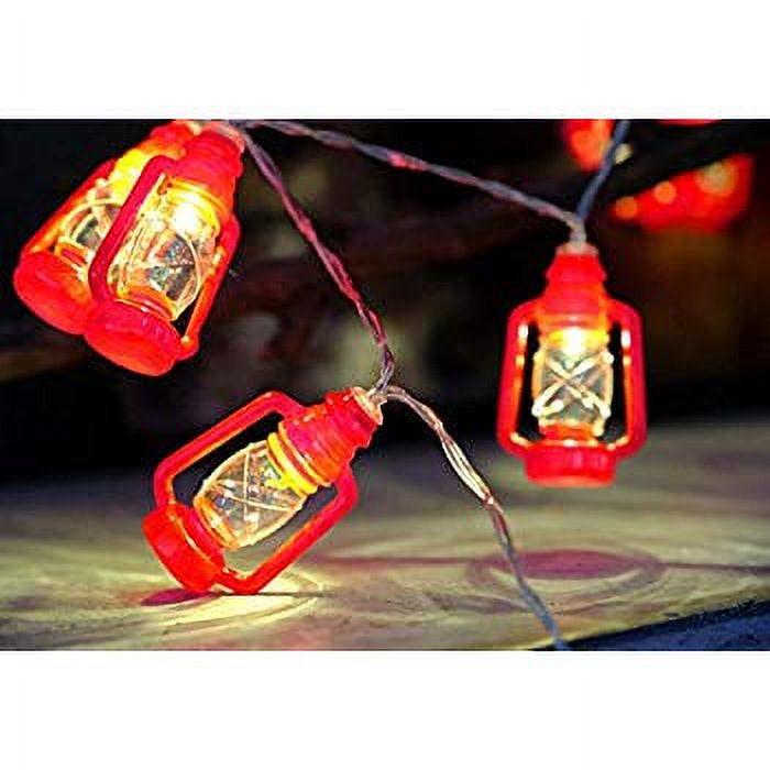 20 LEDs 3M/10ft Mini Retro Red Kerosene Lantern String Lights, Battery Powered Fairy String Lights For For Christmas Decoration ,House,Room,Home Decoration.(Warm White) - image 1 of 4