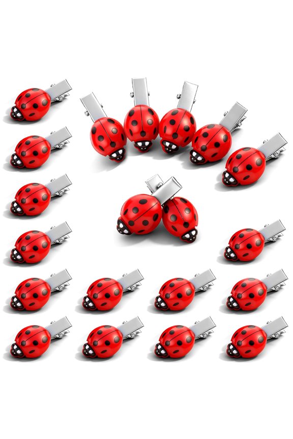 20 Ladybug Hair Clips, Fun Animal and Insect Hair Clips, Cute Women's Insect Hair ClipsPerfect for Role-Playing Themed Parties