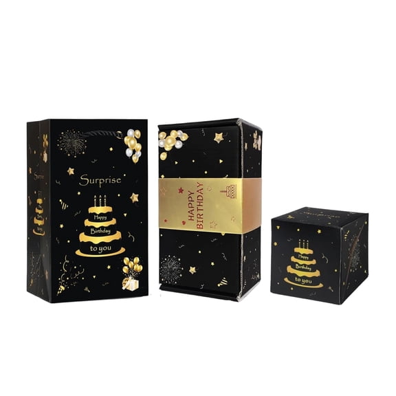 20-Layer Birthday Surprise Jump Box Set - Includes 1 Gift Bag, 1 Greeting Card, 1 Surprise Gift Box, 6-20 Mini Explosion Boxes - For Birthday Celebrations, Party Favors, Gift