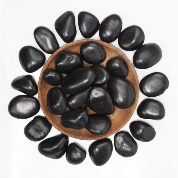 20 Lbs Black River Rocks - Large Polished Pebbles For & Garden Decorative Stones 1-2" Landscaping Fish Tanks Flower Pots Water Fountains
