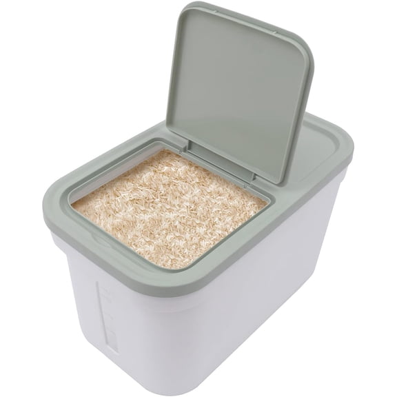 20 Lbs Rice Container Storage, Grain Storage Bucket With Rice Cup, Multi Functional Grain Storage For Grains, Beans, Sugar, Flour, Nuts, Coffee, Dried Fruits, Pasta Or Pet Food