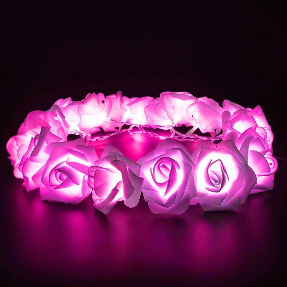 20 Led Flowers Rose Fairy String Light Battery Operated for Valentine's ...