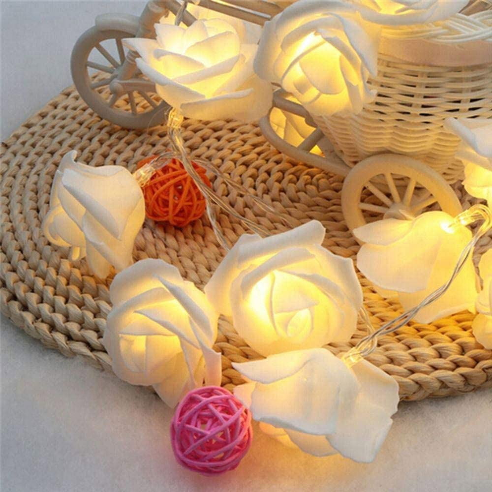 20 Led Flowers Rose Fairy String Light Battery Operated for Valentine's ...