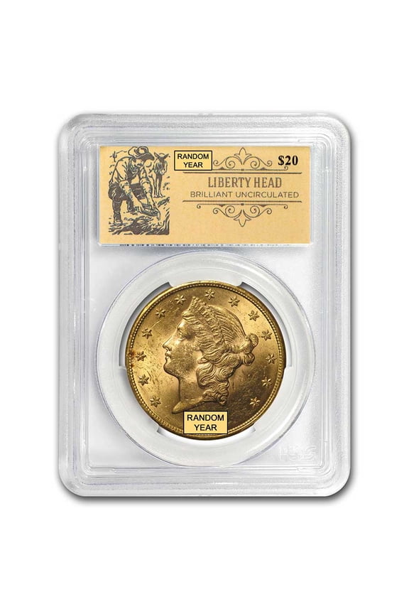 $20 Liberty Gold Double Eagle BU PCGS (Random, Prospector Label)