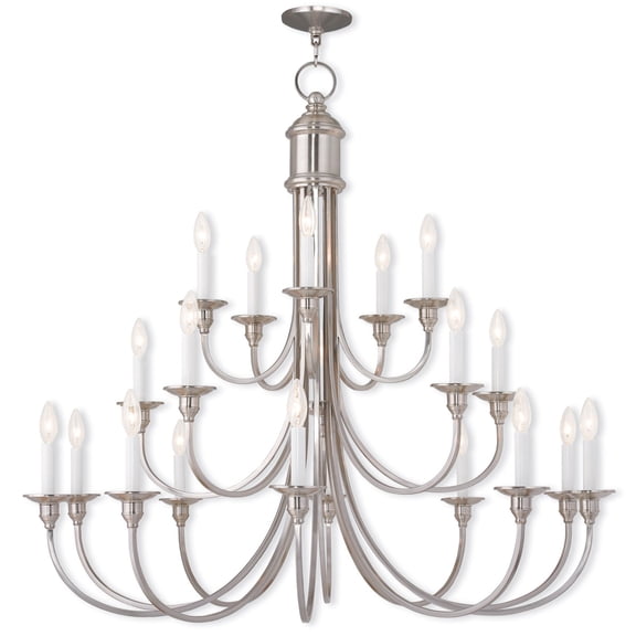 20 Light Brushed Nickel Foyer Chandelier with Steel base material