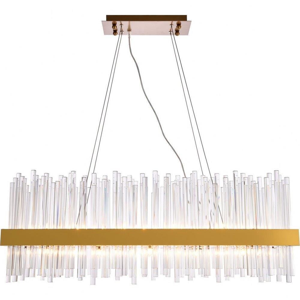 Gold Crystal Rods 20-Light Dimmable Chandelier