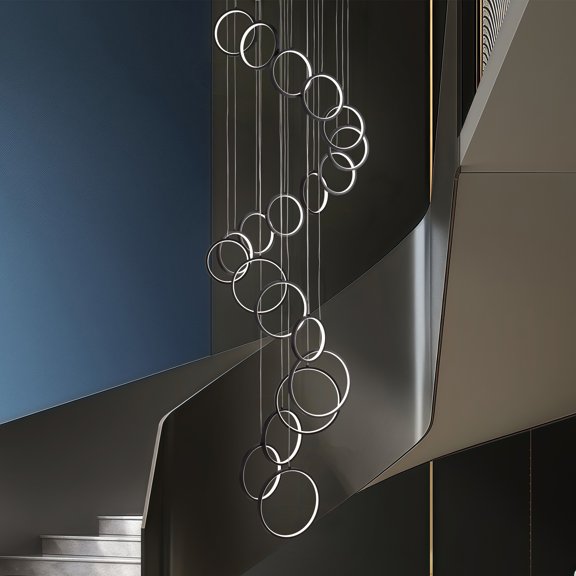 20-Light LED Chandelier for High Ceilings, Large Staircase Ceiling Light Fixture with Remote Control, Perfect for Foyer and Living Room