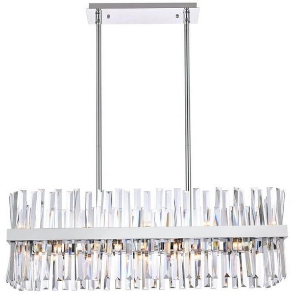 20 Light Rectangular Chandelier in Modern Style-12 inches Tall and 12 inches Wide-Chrome Finish Bailey Street Home 390-Bel-5048110