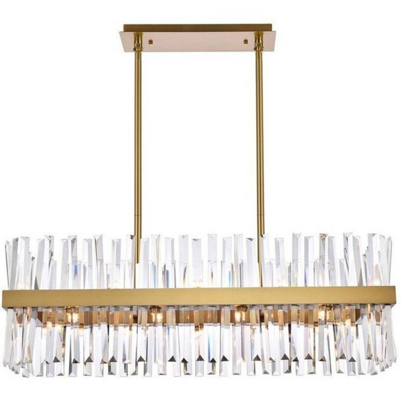 20 Light Rectangular Chandelier in Modern Style-12 inches Tall and 12 inches Wide-Satin Gold Finish Bailey Street Home 390-Bel-5048114