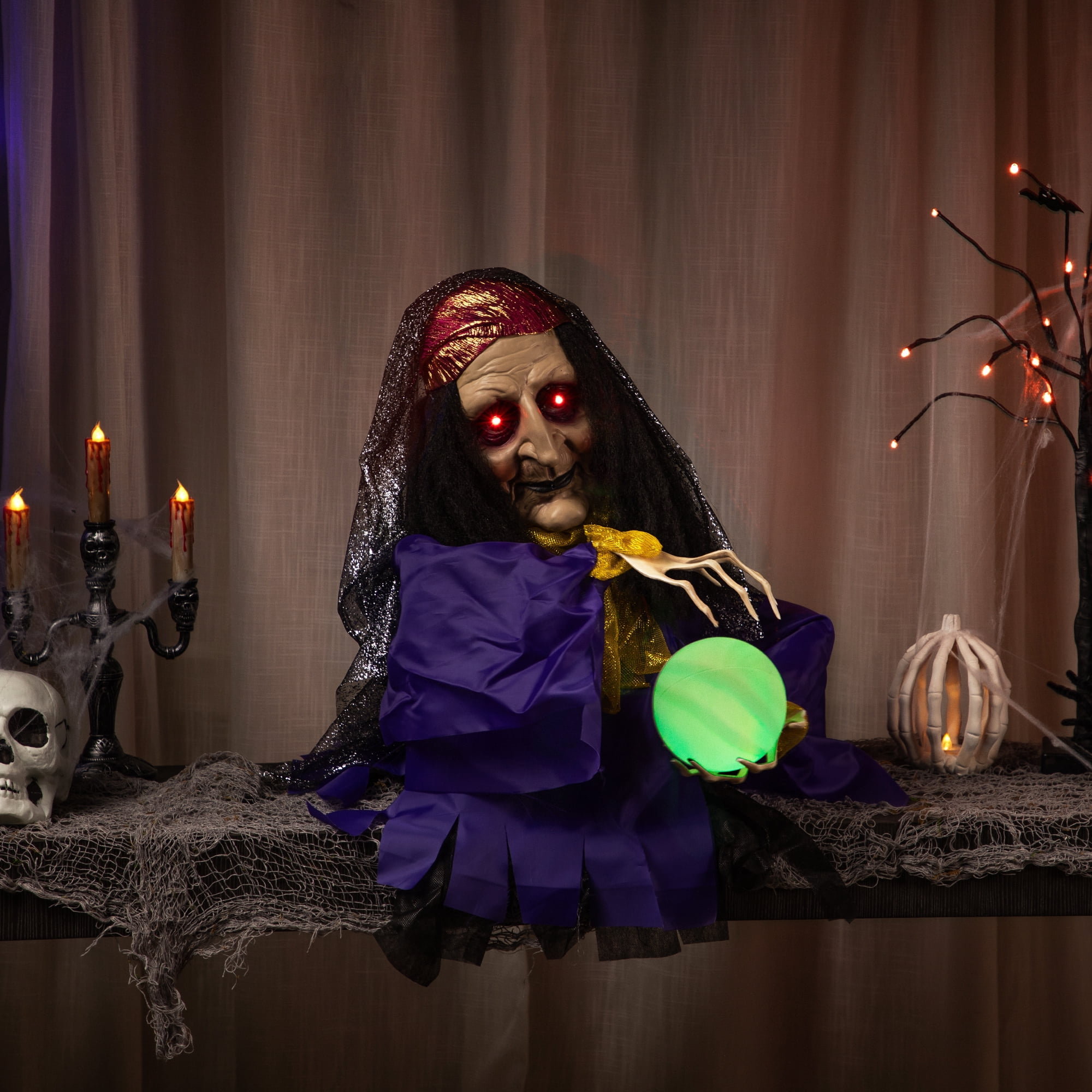 Northlight Lighted and Animated Fortune Teller Halloween Decoration