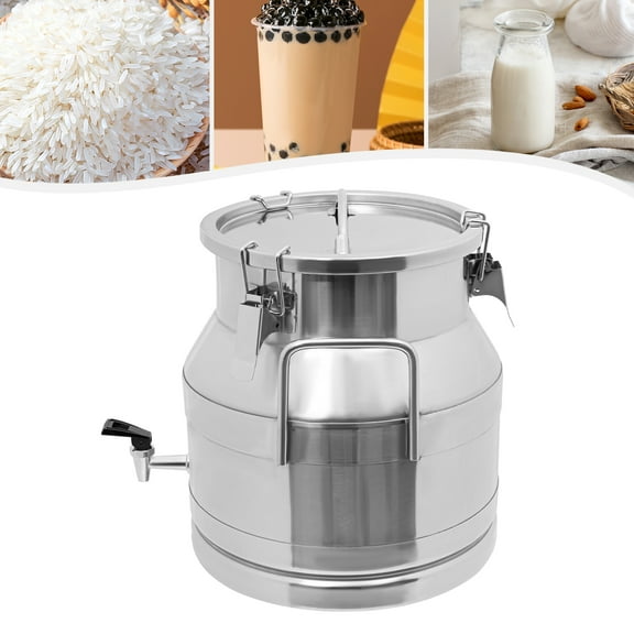 20 Liter 5.28 Gallon Stainless Steel Milk Can Wine Milk bucket Wine Pail Bucket Milk Can Tote Jug with Sealed Lid Heavy Duty