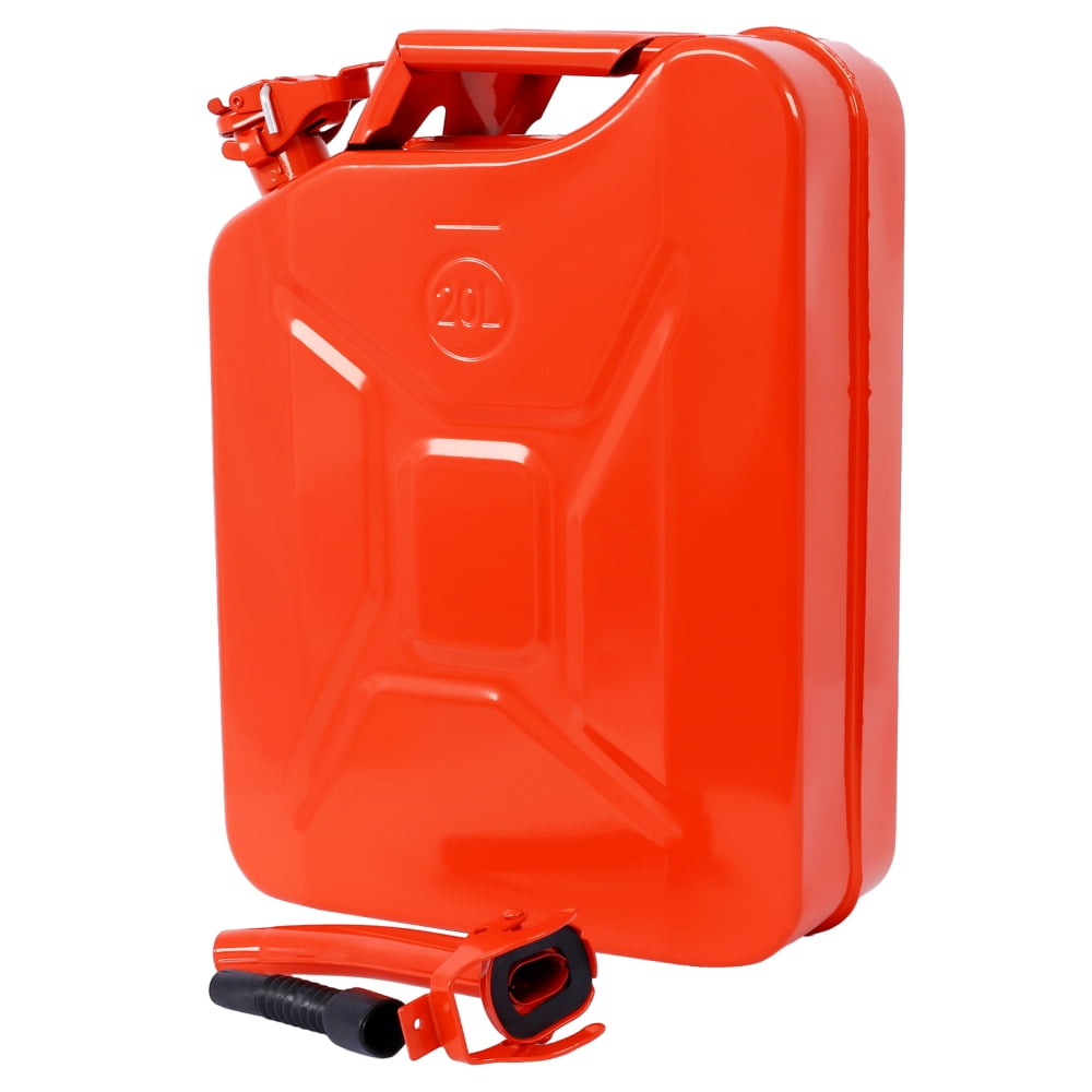 20 Liter/5 Gallon Fuel Can with Flexible Spout, Petrol Diesel Storage Can Portable Cans Fuel Tank Steel Fuel Can