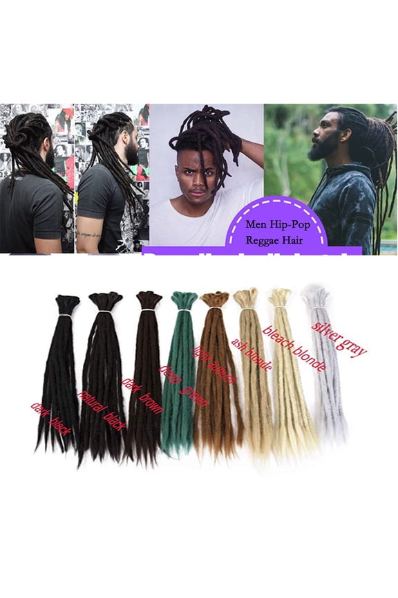 20" Lock Crochet Braids Faux Locs Crochet Hair Ponytail Softlock For Dancing Crochet Hair Extensions Men Hip-Pop Reggae Hair Accessories