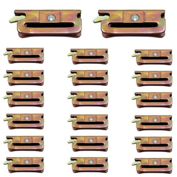 "20 Loose E-Track Spring Fittings for Creating Custom TieDown Straps, Hammocks, Cargo Nets, Load Bars, Hooks, Shoring Beams, Gear Racks. Heavy Duty Steel Fittings Insert Into E Tracks."