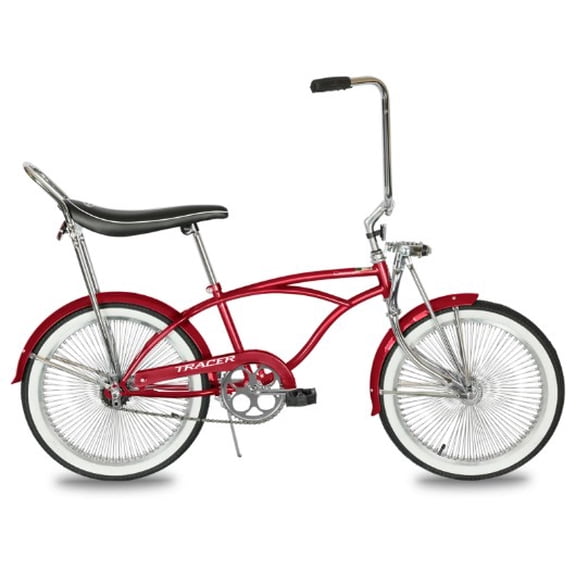 20" Lowrider Cruiser Bike - Red Matte - 140H Wheel, Banana Seat
