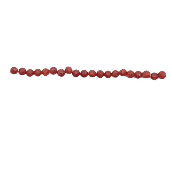 Carnelian Agate Luscious! Faceted Natural Beads | 3mm | 20 Beads |