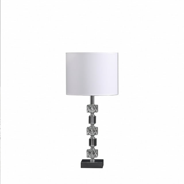 20â€ Luxurious Crystal And Steel Table Lamp