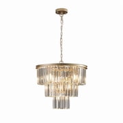 20 Luxury 3-Tier Crystal Chandelier, 7-Light Gold Pendant Ceiling Light Fixture for Dining Room, Living Room, or Bedroom Bulbs Not Included