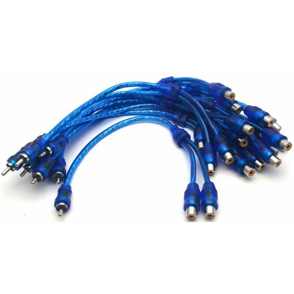 20 MK AUDIO RCA Audio Cable "Y" Adapter Splitter 1 Male to 2 Female Plug Cable