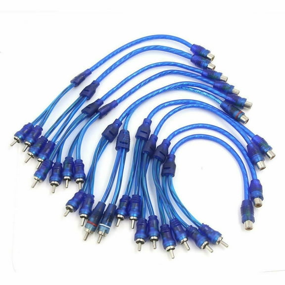 20 MK Audio RCA Audio Cable "Y" Adapter Splitter 1 Female to 2 Male Plug Cable