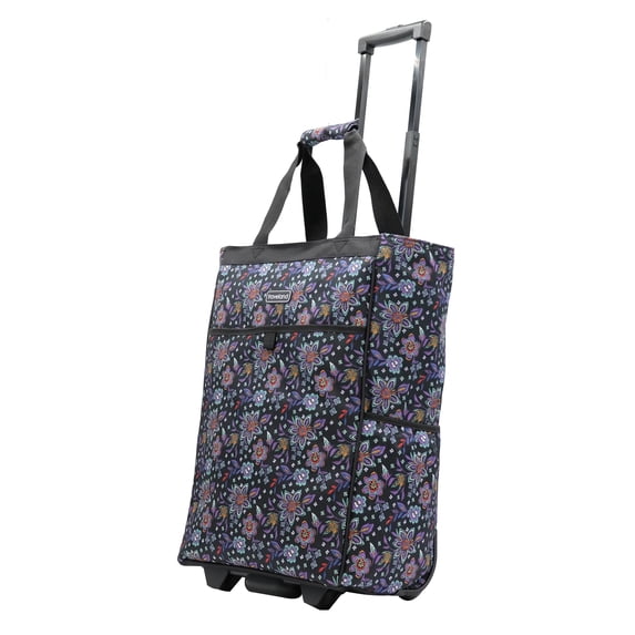 20" MULTI-PURPOSE ROLLING TOTE BAG-DIANTHUS