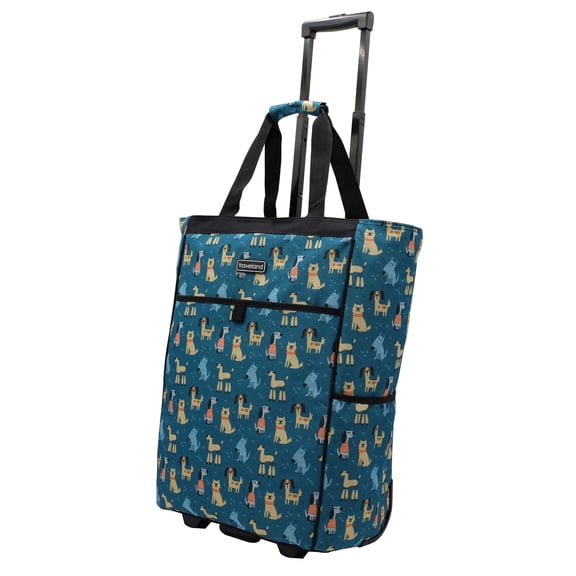 20" MULTI-PURPOSE ROLLING TOTE BAG-FEATHER