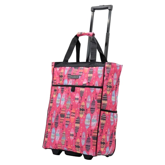 20" MULTI-PURPOSE ROLLING TOTE BAG-FEATHER