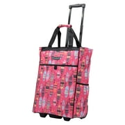 20" MULTI-PURPOSE ROLLING TOTE BAG-FEATHER