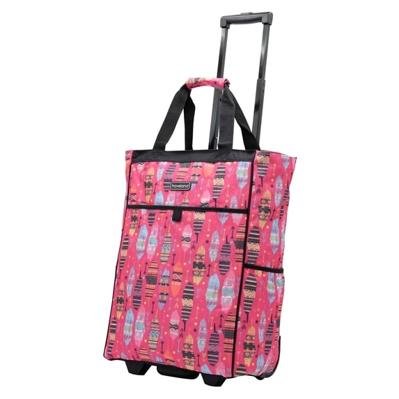 20" MULTI-PURPOSE ROLLING TOTE BAG-FEATHER