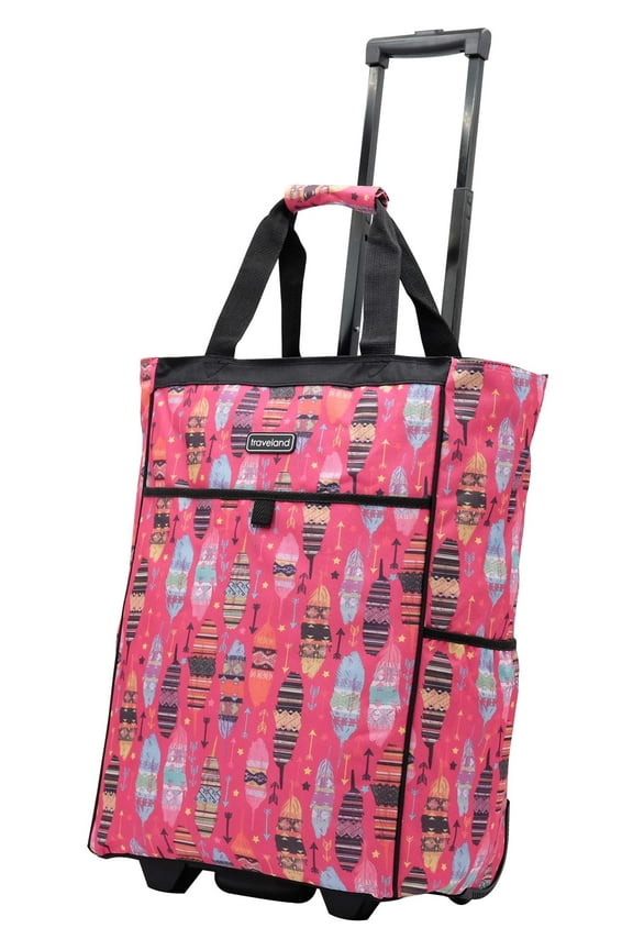 20" MULTI-PURPOSE ROLLING TOTE BAG-FEATHER