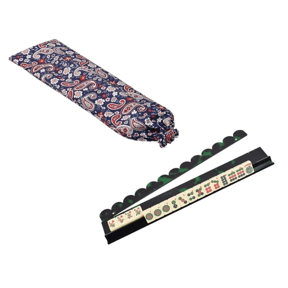 20" Mahjong Racks With Pushers, 20" Tortoise Shell Acrylic Scalloped Mahjong Racks, Thickened American Mahjong Tile Holders (A Storage Bag)