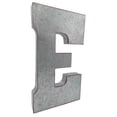 thumbnail image 1 of Huge 20" Metal Letter "E" Wall Decor, Silver with Rusted Edges, Galvanized Wall Mountable Decoration for Country, Mid-Century, or Farmhouse Themed Room or Event, 1 of 6