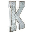 thumbnail image 1 of 20" Metal Letter "K" Wall Decor, Silver with Rusted Edges, Galvanized Wall Mountable Decoration for Country, -Century, or Farmhouse Themed Room or Event - YOSITiuu, 1 of 2
