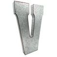 thumbnail image 1 of Huge 20" Metal Letter "V" Wall Decor, Silver with Rusted Edges, Galvanized Wall Mountable Decoration for Country, Mid-Century, or Farmhouse Themed Room or Event, 1 of 6