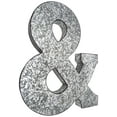 thumbnail image 1 of 20" Metal "&" Symbol Wall Decor – Silver with Rusted Edges, Galvanized Finish for Country, Farmhouse, or Mid-Century Theme, 1 of 3