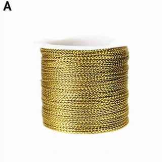 PH PandaHall 5mm 18 Yards Twisted Gold Rope Xmas Gold Cord Trim Nylon Silk  Cord Twisted Silk Ropes Honor Cord for Crafts Handfasting Home Décor