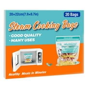 20   Microwave Steam Cooking Bags Large Size Steam Food Storage Bags Disposable Microwave Steam Cooking Bags for Vegetables, Potatoes and Meat, Easy to Use