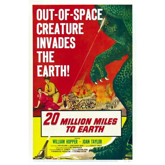 20 Million Miles To Earth Movie poster Metal Sign Art Print 8x12 Multi-Color Square Adults Posters
