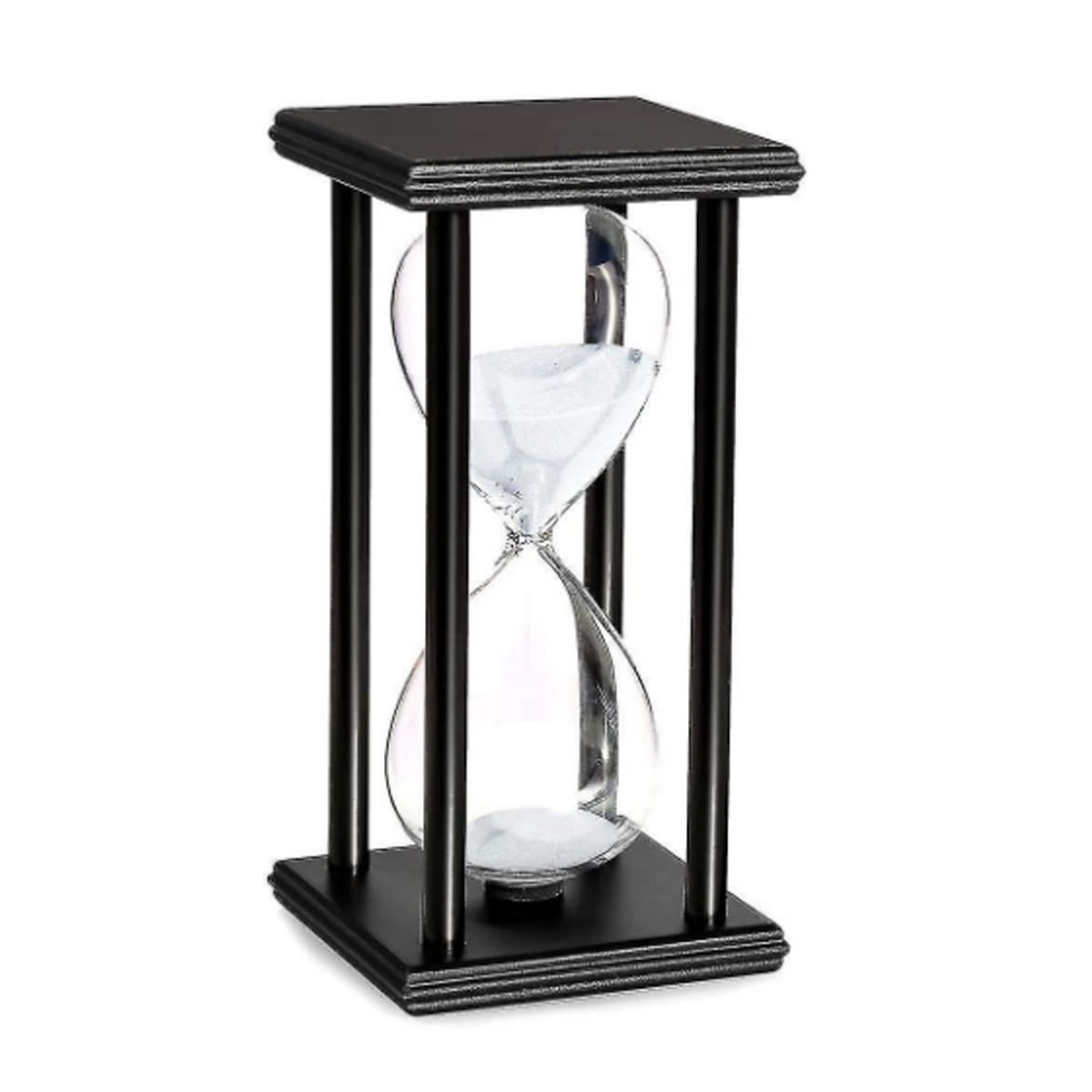 20 Minutes Hourglass White Sand Timer Wooden Black Stand Hourglass Clock For Office Kitchen Decor Home - 20min White Sand