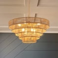 thumbnail image 1 of 20" Modern 4-Layer Woven Hemp Rope Chandelier Boho Style Pendant Light Elegant Hanging Light Fixture for Living Dining Room Bedroom, 1 of 14
