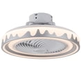 thumbnail image 1 of 20" Modern Gray Indoor Flush Mount Ceiling Fan w/ Light ＆ Remote Control,5-Blades Dimmable Fandelier, 1 of 11